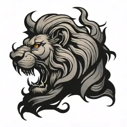 lion seven deadly sins old school tattoo tattoo design idea