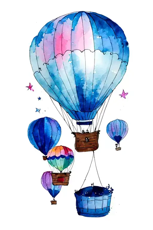 Hot Air Balloon tattoo design idea