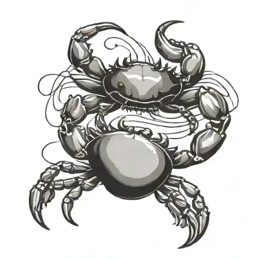 A musical staff tattoo with notes that form the shape of a crab tattoo design idea