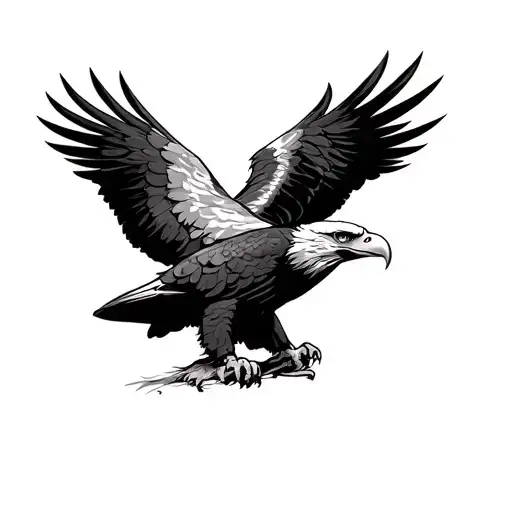 front facing eagle tattoo design idea