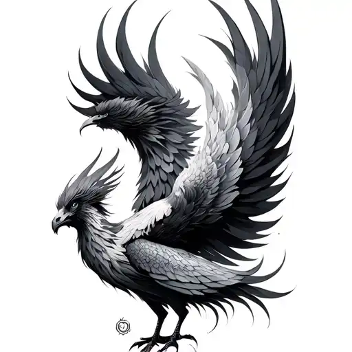 Feminine Phoenix tattoo design idea