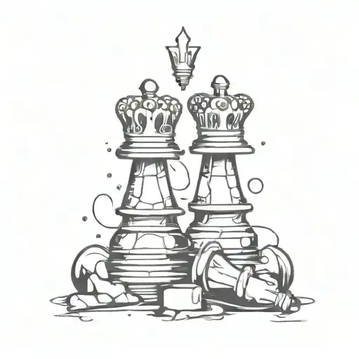 Broken king chess piece as a tattoo stancil tattoo design idea