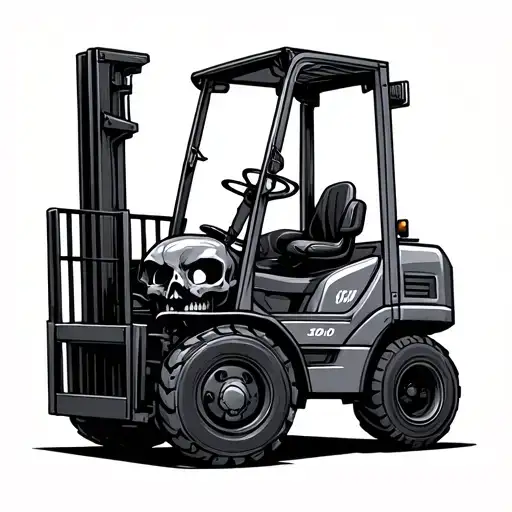 forklift certified forklift skull cartoon tattoo design idea