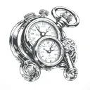 Black 3D Embossing Machine & Half Stopwatch tattoo design idea