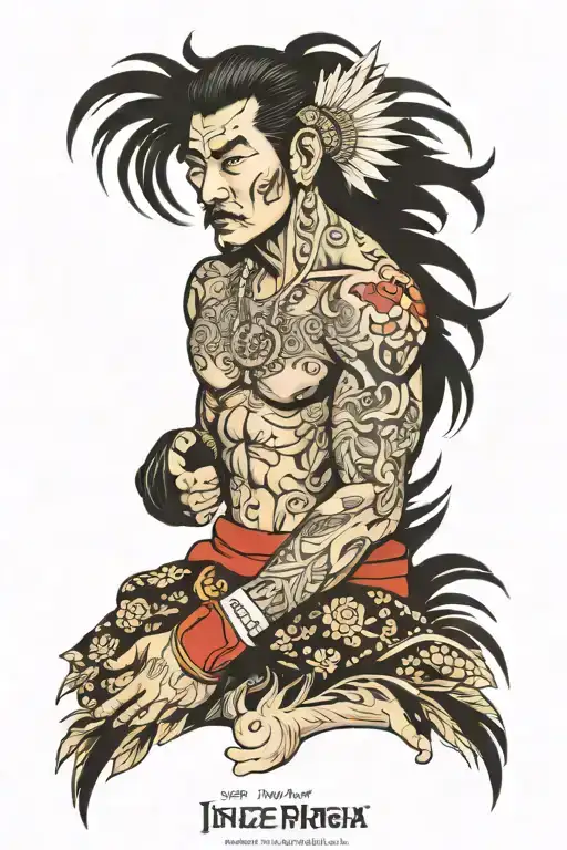 indian boxing tattoo design idea