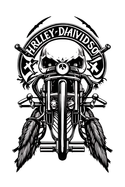 Nordic runes Relievs Harley davidson motorcycle tattoo design idea
