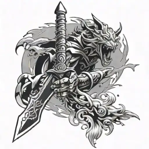 Anime Demon Slayer water breathing sword tattoo design idea