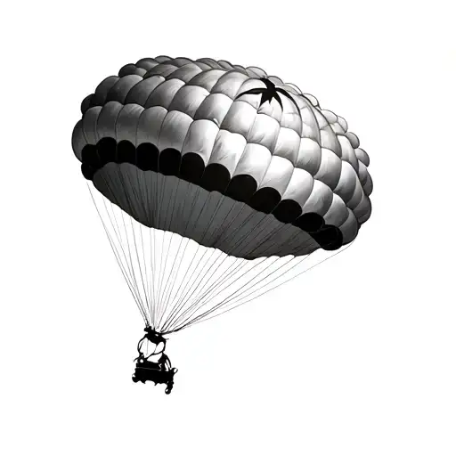 2 Parachute descending tattoo design idea