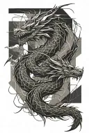 dragon lightning storm tattoo design idea