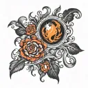  flame with zodiac signs leo, aries and Sagittarius incorpoted in the flame  tattoo design idea