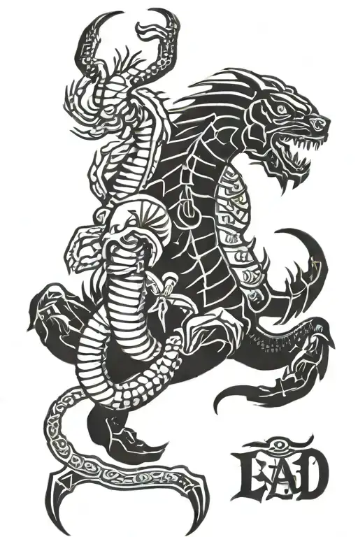 Leo dad Scorpio daughter cancer son tattoo design idea