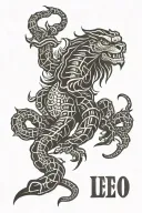 Leo dad Scorpio daughter cancer son tattoo design idea