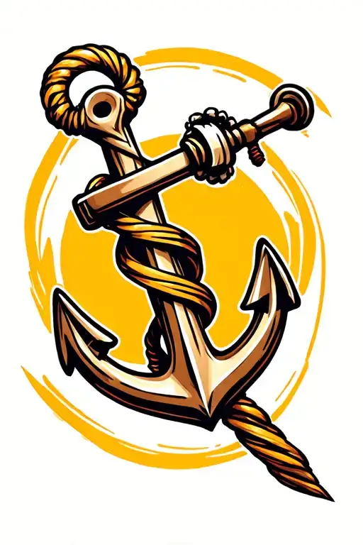 anchor wrapped tattoo design idea