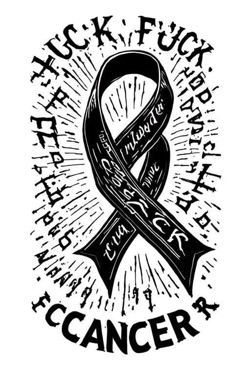 fuck cancer words written cool random design tattoo design idea