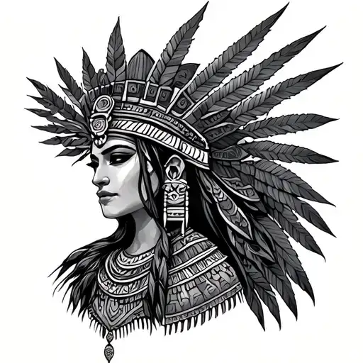 Aztec Princess tattoo design idea
