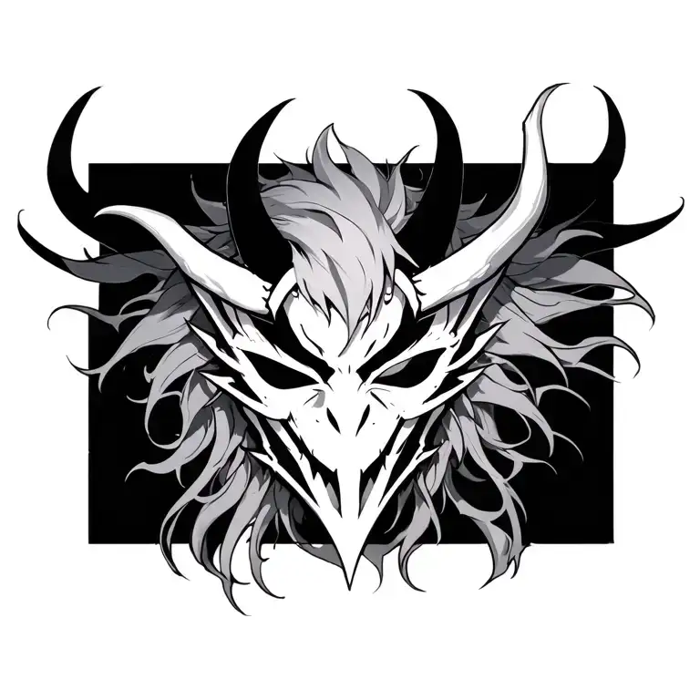 ichigo hollow mask demon tattoo design idea