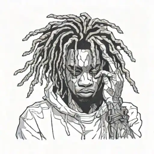 emo,depression,darkness,lonely,suicidal,sad,dark skinned male,dyed short dreads fully hiding face,teens,no tattoos,skinn tattoo design idea