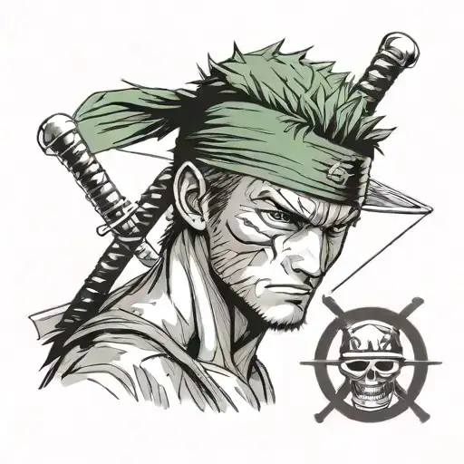 roronoa zoro one piece tattoo design idea