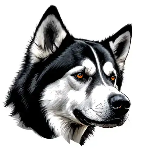 Siberian Husky tattoo design idea
