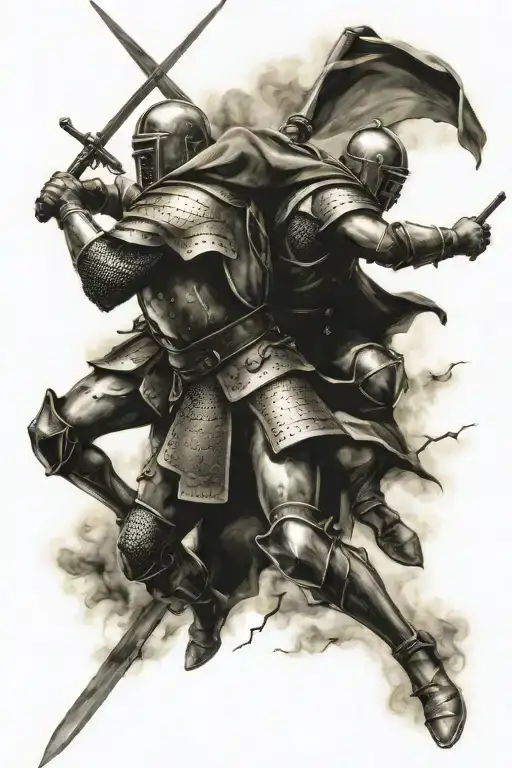 crusade war scene tattoo design idea
