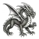 tiny dragon tattoo design idea