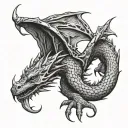 tiny dragon tattoo design idea
