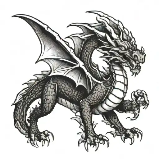 tiny dragon tattoo design idea
