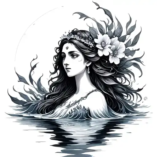 Water Goddess tattoo design idea
