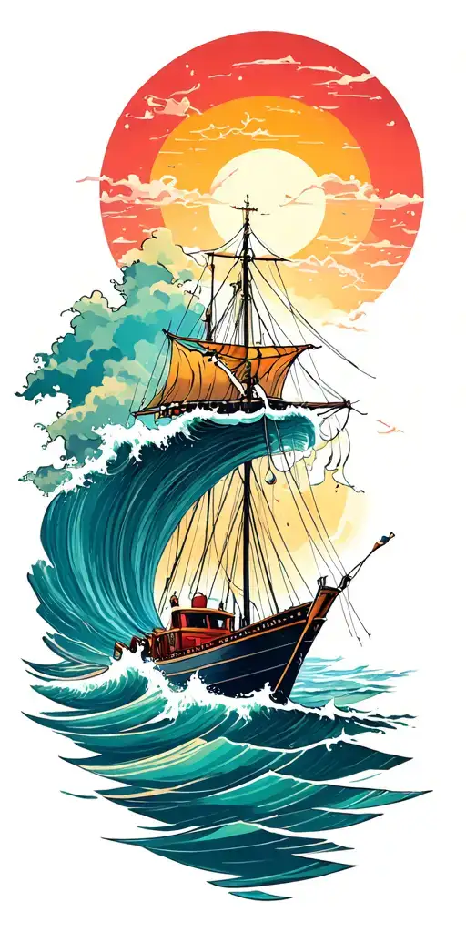 rising tides lift all boats tattoo design idea