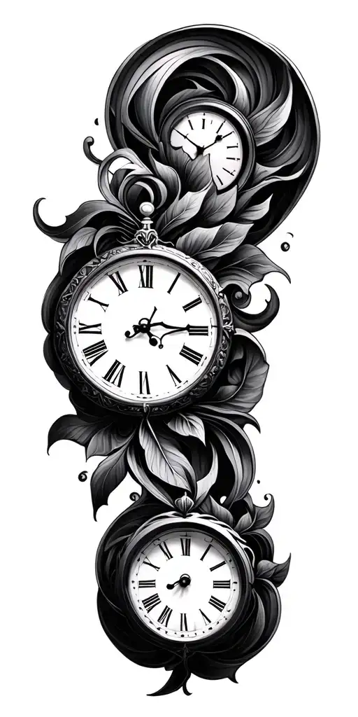 clock face tattoo design idea