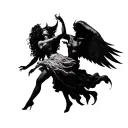 dance with the devil half angel tattoo design idea