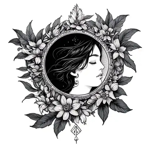 Continuation of sleep, a marvelous time, like a divine nature and simple tattoo design idea