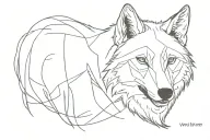 wolf face made tattoo design idea