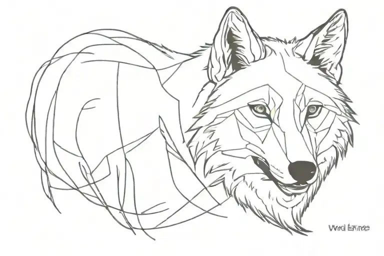 wolf face made tattoo design idea