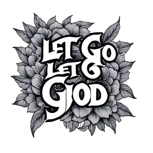 "Let Go Let God" just words tattoo design idea