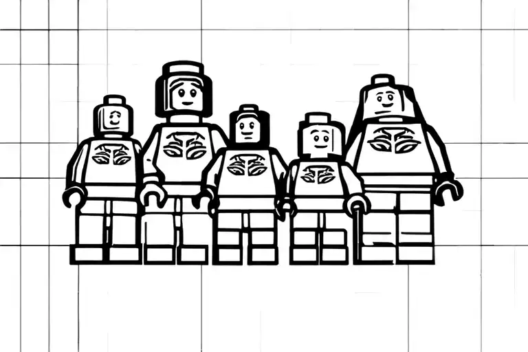lego bricks that build family  tattoo design idea