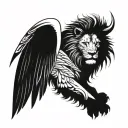lion with wings tattoo design idea