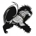 lion with wings tattoo design idea