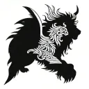 lion with wings tattoo design idea