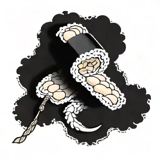 tempura prawn maki roll tattoo design idea