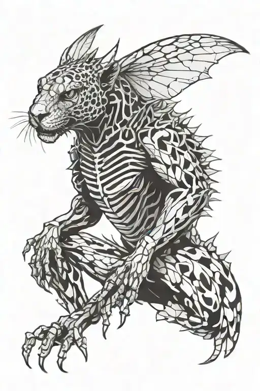 An illustration showing the metamorphosis from a docile animal to a ruthless predator.  tattoo design idea
