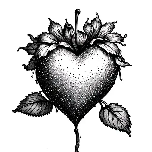 bleeding heart flower tattoo design idea