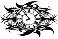 clock with Roman numerals tattoo design idea
