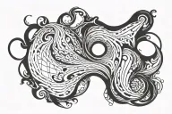 intuition using flowing lines tattoo design idea