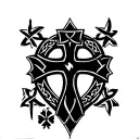 Celtic cross and heart shape tattoo design idea