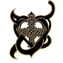 Celtic cross and heart shape tattoo design idea