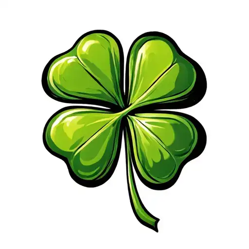 green 4 leaf clover tattoo design idea