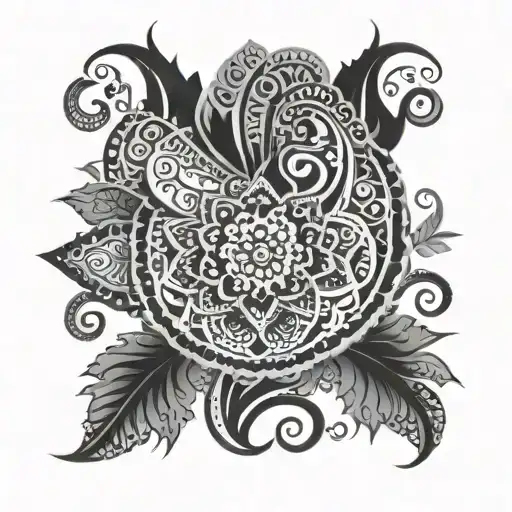henna sleeve tattoo design idea
