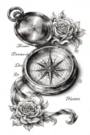 compass with proverbs 19:9  tattoo design idea