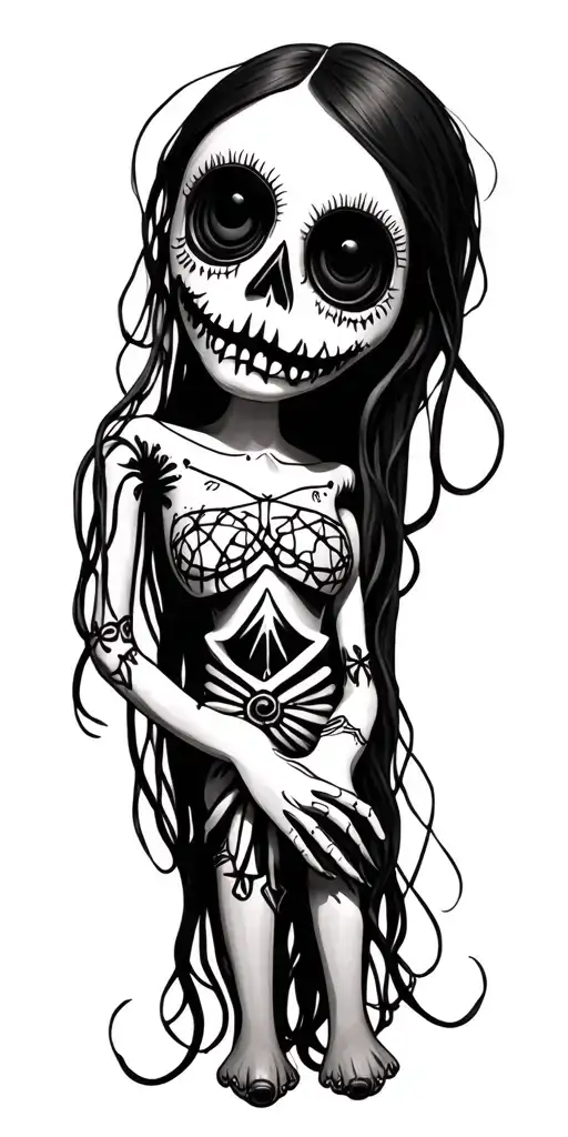 voodoo doll tattoo design idea